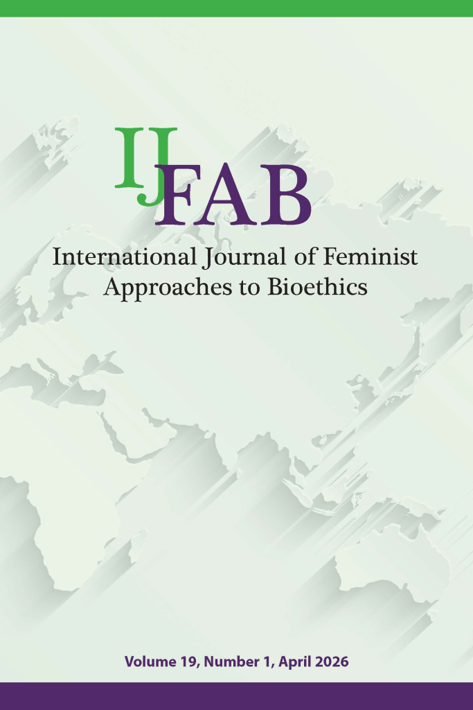 Cover image of the International Journal of Feminist Approaches to Bioethics.