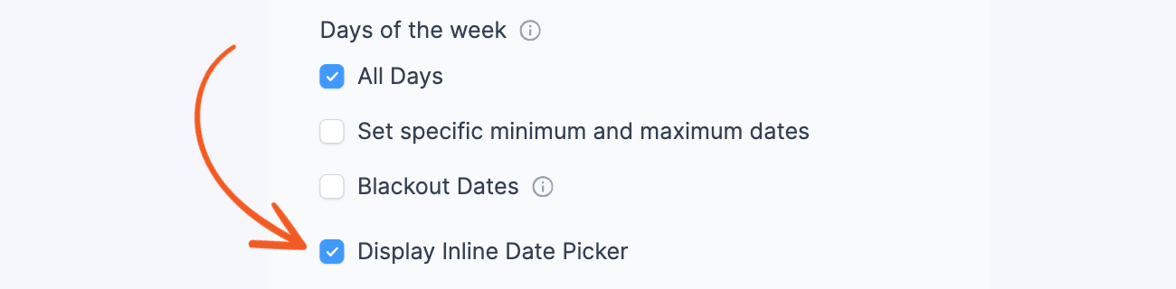 Adding an inline calendar to forms makes it easy for users to select start and end dates