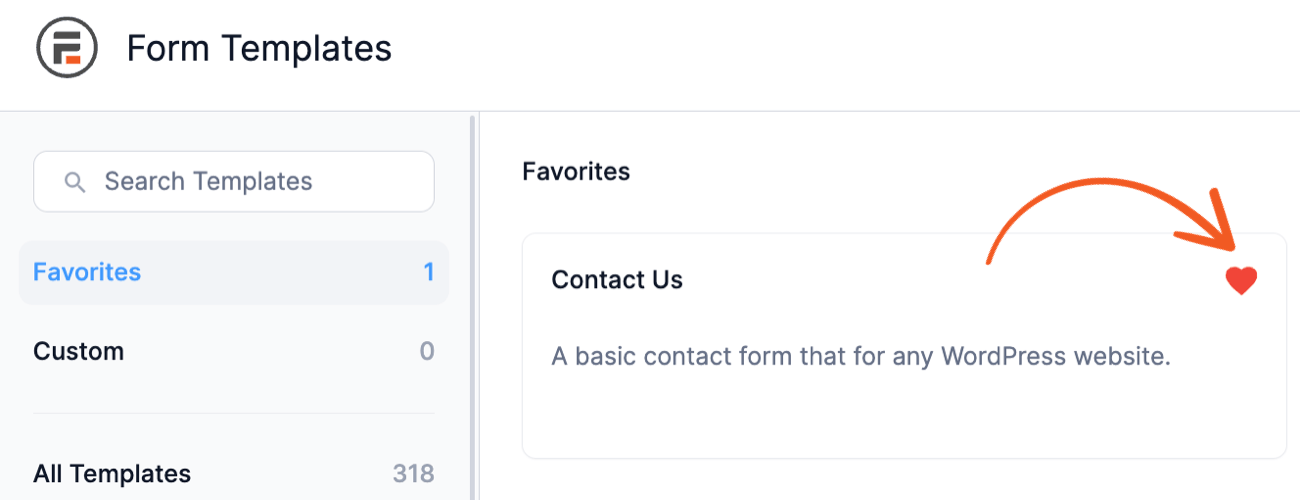 Remove a form template as favorite
