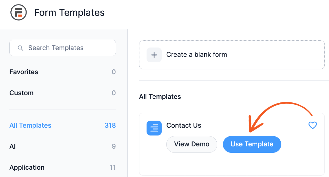 Choose you preferred form Template