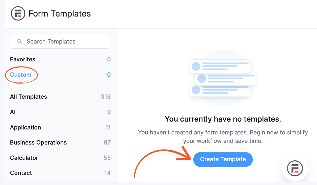 Create a custom form template