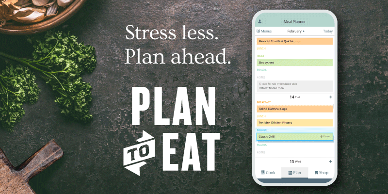 Simple Meal Planning - Plan to Eat