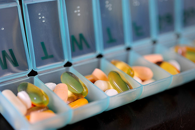 Drugs and supplements in a dosette