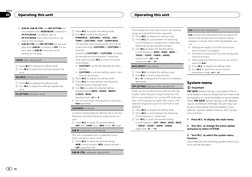!
SUB.W, SUB.W CTRL and HPF SETTING are
not available when REAR/REAR is selected in
SP-P/O MODE. For details, refer to
SP-P/O