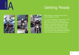 A
Getting Ready
Basic things you need to know and do
before getting on a bike
You may be beginning to ride a bike for the
fir