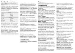 Cheat Your Own Adventure
A good-natured Game Poem parodying the Adventure Books of old by Shane Mclean, with
the Pompey Cre