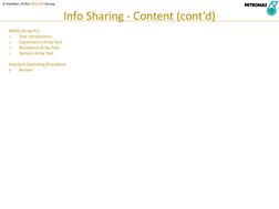 MAPS (Array PL).
o
Tool introduction.
o
Capacitance Array Tool.
o
Resistance Array Tool.
o
Spinner Array Tool.
Standard Opera