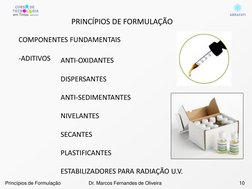 COMPONENTES FUNDAMENTAIS
-ADITIVOS
ANTI-OXIDANTES
DISPERSANTES
ANTI-SEDIMENTANTES
NIVELANTES
SECANTES
PLASTIFICANTES
ESTABILI