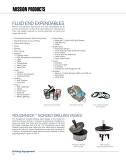 MISSION PRODUCTS
Drilling Equipment
02
FLUID END EXPENDABLES
Mission manufactures field-proven fluid end expendables for all