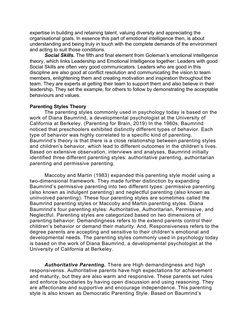 expertise in building and retaining talent, valuing diversity and appreciating the
organisational goals. In essence this par