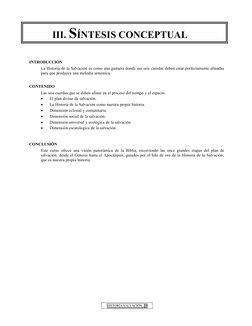 III. SÍNTESIS CONCEPTUAL
INTRODUCCIÓN
La Historia de la Salvación es como una guitarra donde sus seis cuerdas deben estar per