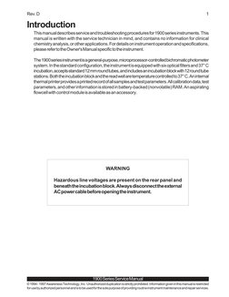 Rev. D
1
1900 Series Service Manual
© 1994 - 1997 Awareness Technology, Inc. Unauthorized duplication is strictly prohibited