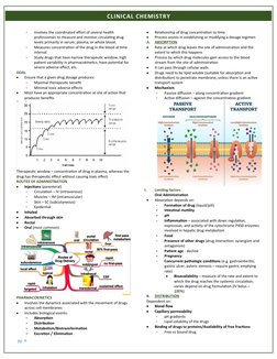 CLINICAL CHEMISTRY
-
Involves the coordinated effort of several health
professionals to measure and monitor circulating drug