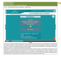 CAMPUS CHANGE PAIN
MÓDULO LATAM 17
CUIDADOS PALIATIVOS I: CONCEPTOS BÁSICOS
7
1.4.1. Actitud Médica ante la Muerte - Aba