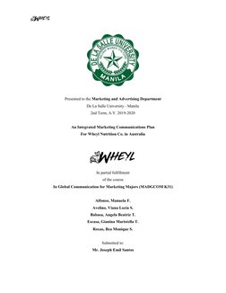 Presented to the Marketing and Advertising Department
De La Salle University - Manila
2nd Term, A.Y. 2019-2020