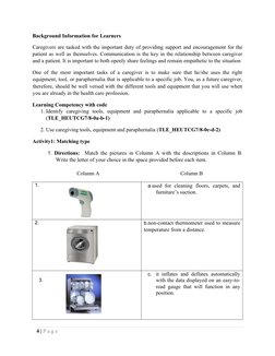 Background Information for Learners
Caregivers are tasked with the important duty of providing support and encouragement for