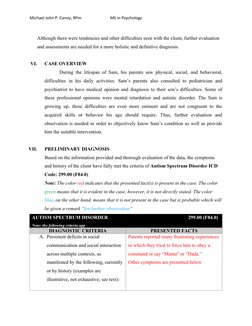 Michael John P. Canoy, RPm
MS in Psychology
Although there were tendencies and other difficulties seen with the client, furth