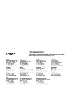 web: www.smar.com.br
smar
Especificações e informa