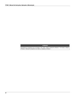 FY303 - Manual de Instruções, Operação e Manutenção
IV
ATENÇÃO