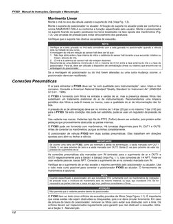 FY303 - Manual de Instruções, Operação e Manutenção
1.2
Movimento Linear
Monte o ímã no eixo da válvula usando o suporte