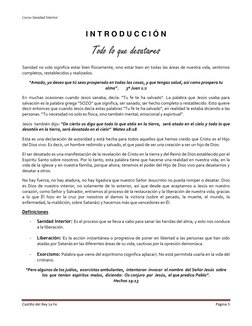Curso Sanidad Interior
Castillo del Rey La Fe
Página 5
I N T R O D U C C I Ó N
Todo lo que desatares
Sanidad no solo