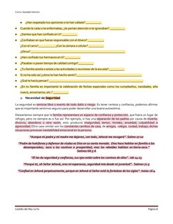 Curso Sanidad Interior
Castillo del Rey La Fe
Página 8
¿Han respetado tus opiniones o te han callado? __________
