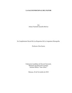 LA SALUD EMOCIONAL DEL PASTOR