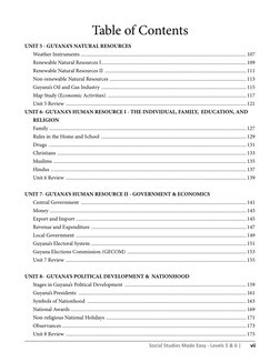 Social Studies Made Easy - Levels 5 & 6 |
vii
Table of Contents
UNIT 5 - GUYANA’S NATURAL RESOURCES
Weather Instruments ..