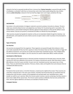 induced in the host or passively transferred from a immune host. Passive immunity is acquired through transfer
of antibodies