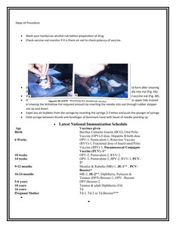 Steps of Procedure
Wash your hands/use alcohol rub before preparation of drug
Check vaccine vial monitor if it is there o