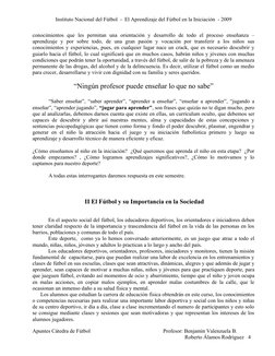 Instituto Nacional del Fútbol - El Aprendizaje del Fútbol en la Iniciación - 2009
conocimientos que les permitan una