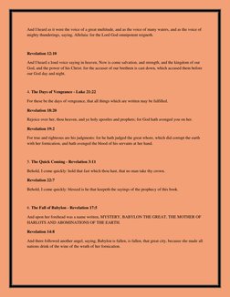 And I heard as it were the voice of a great multitude, and as the voice of many waters, and as the voice of
mighty thunderin