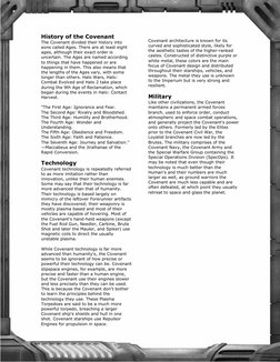 History of the Covenant
The Covenant divided their history into
eons called Ages. There are at least eight
ages, although