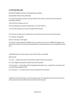 Page 8 of 27
V》TIPS FOR FINAL YEAR:
(PLEASE BE FLEXIBLE with these, the following tips are IDEAL,
PLEASE DON’T STRICTLY