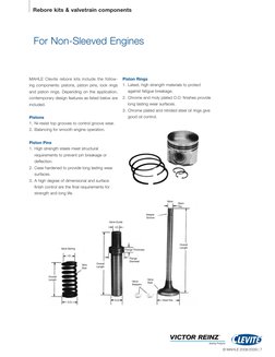 MAHLE Clevite rebore kits include the follow
ing components: pistons, piston pins, lock rings
and piston rings. Depending o