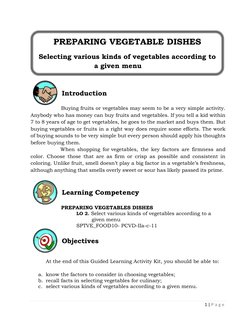 1 | P a g e
Introduction
Buying fruits or vegetables may seem to be a very simple activity.
Anybody who has mon