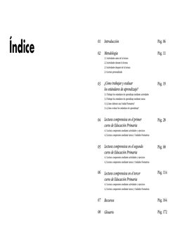Índice
Introducción
Metodología
2.1 Actividades antes de la lectura
2.2 Actividades durante la lectura
2.3 Actividades despu