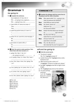 6
UNIT
49
Grammar 1
be going to
1
Complete the sentences.
buy sunglasses ✗ / buy a hat ✓
She
isn’t going to buy sungla