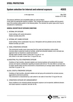 a nine page issue
May 2000
revision of 10-1995
The exposure definitions and compatibility tables are used as follows.
F