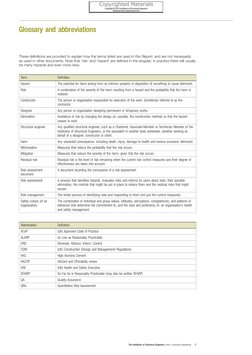 Glossary and abbreviations
These definitions are provided to explain how the terms listed are used in this Report, and are no