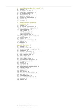 9
Risk management during the life of a structure
45
9.1
Introduction
45
9.2
The life cycle of a structure
45
9.3
Risks during