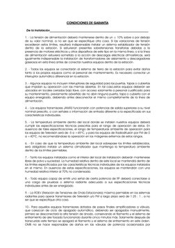 CONDICIONES DE GARANTÍA
De la Instalación_____________________________________________________________
1. - La tensión