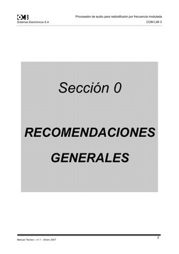 Procesador de audio para radiodifusión por frecuencia modulada
Sistemas Electrónicos S.A