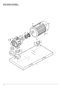 10
MOTOR, CHASSI E ACOPLAMENTO
MOTOR, BASTIDOR Y ACOPLAMIENTO
6
3
4
5
12
10
11
7
17
8
9
6
3
4
5
2
1
21
20
16
15
14
13
18
19