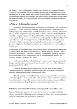 5
Outsider Witness: Commonly asked questions Maggie Carey& Shona Russell
the