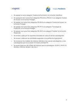 4
c. Se agregó la nueva categoría “Cadena de Suministro” en la función Identificar.
d. Se agregaron dos nuevas Sub c