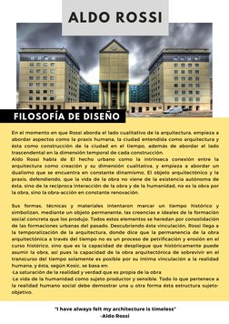 En el momento en que Rossi aborda el lado cualitativo de la arquitectura, empieza a
abordar aspectos como la praxis humana, l