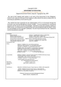 Copyright © 2020
DEPARTMENT OF EDUCATION
Regional Office No. 02 (Cagayan Valley)
Regional Government Center, Carig S