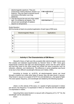 electromagnetic spectrum. They are
produced by making electrons vibrate in an
antenna. They are used to transmit sound
and