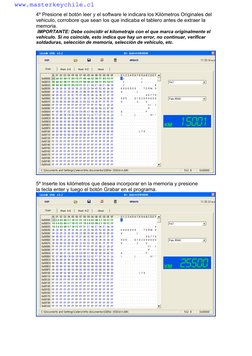 4º Presione el botón leer y el software le indicara los Kilómetros Originales del
vehiculo, corrobore que sean los que indic